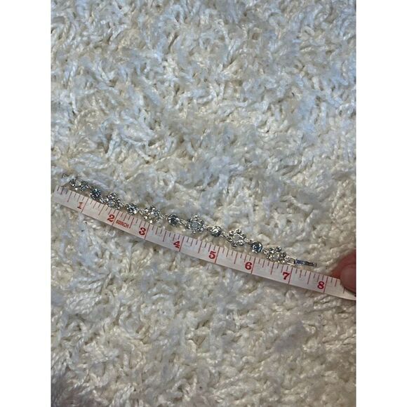 Napier Silver Art Deco Edwardian Victorian Cluster Crystal Rhinestone Bracelet - Picture 7 of 7